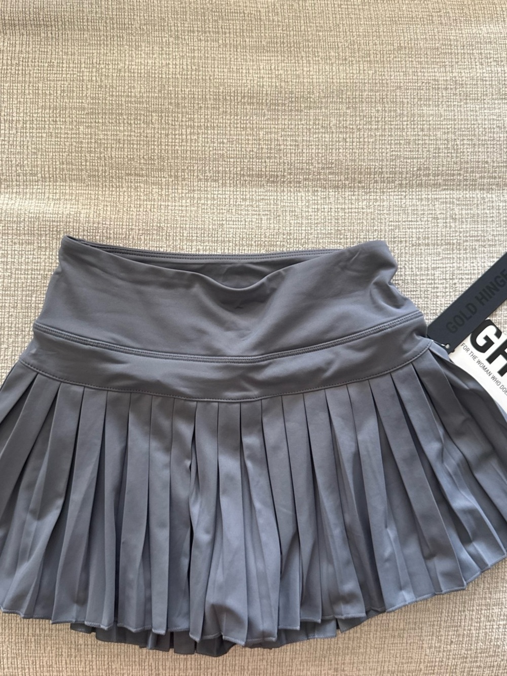 Pleated Gray Active Mini Skirt